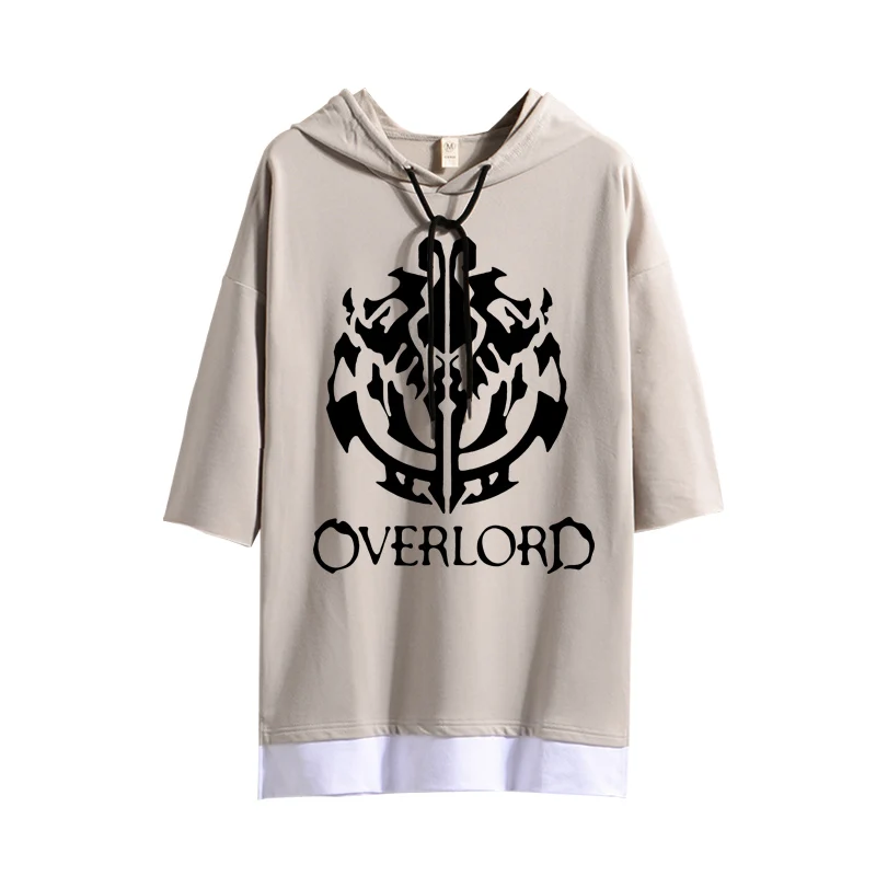 Модная футболка персонаж аниме Overlord косплей с коротким рукавом Толстовка женская мужская Повседневная рубашка с капюшоном летние топы 3 вида цветов