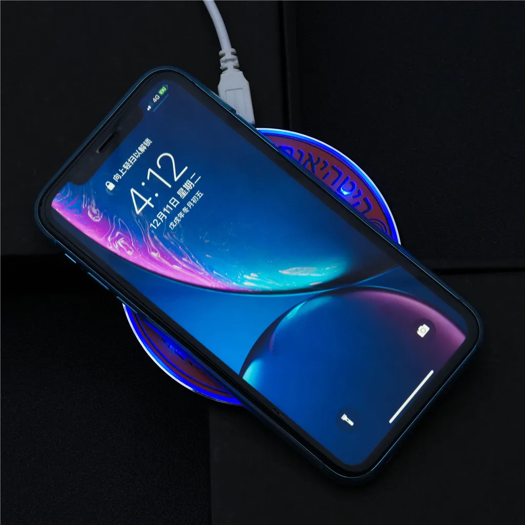 Беспроводное зарядное устройство CARPRIE светящееся Qi для Samsung IPhone беспроводное
