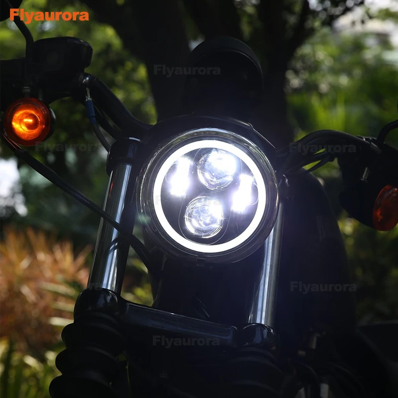 Flyaurora 1 шт мотоцикла LED Ангел глаз Высокая ближнего света фар лампа универсальный