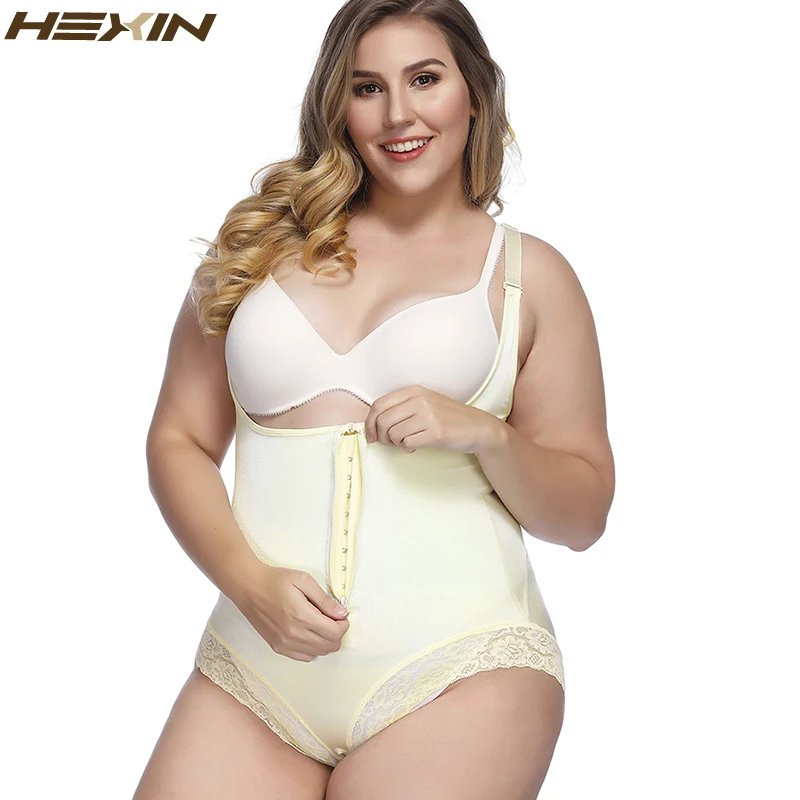 HEXIN женское Кружевное боди для похудения нижнее белье с регулировкой живота