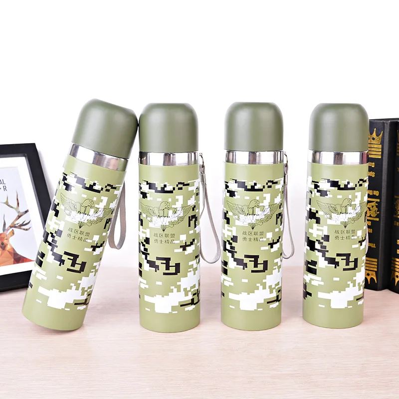 500 мл Камуфляжный термос из нержавеющей стали вакуумная колба портативная