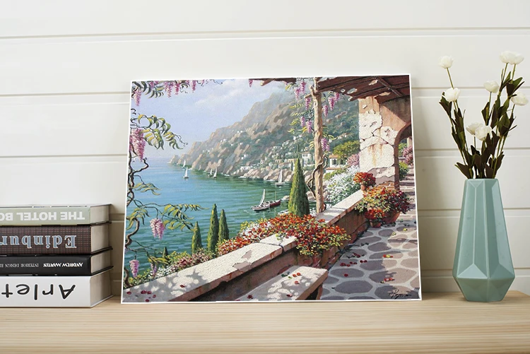 Пейзаж, рисунок по номерам 40x50 см, акриловая краска, холст, Масляные картины, цифры, стены, картины для декора гостиной, художественная посылка