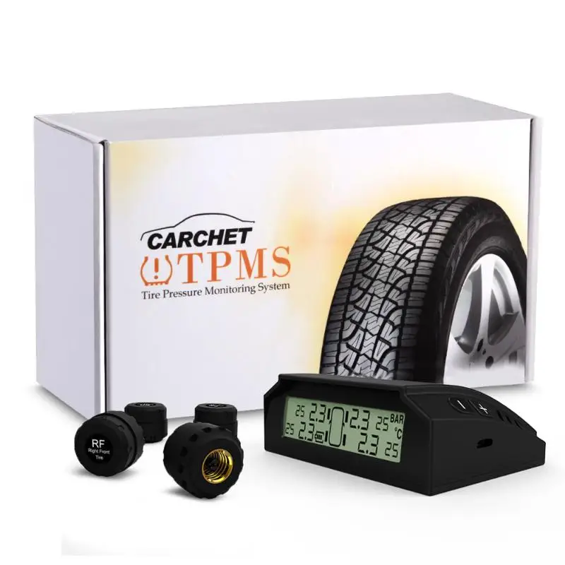 Carchet tpms шины Давление мониторинга Intelligent Системы 4 внешних Датчики солнечной