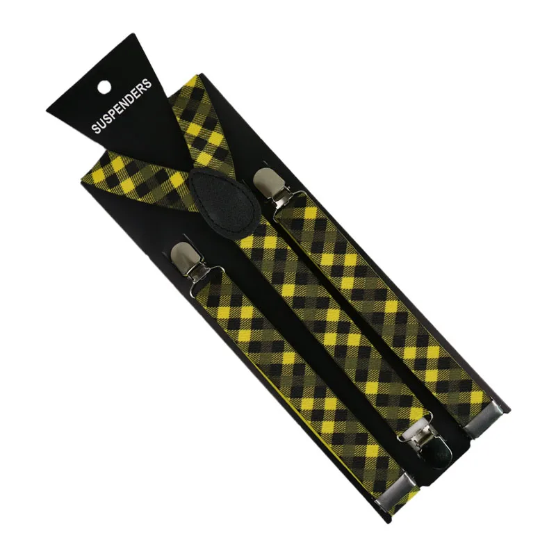 New Fashion2.5cm Wide Men Womens Adjustable Suspenders Red Plaids Clips On Y-Back Braces Elastic | Аксессуары для одежды