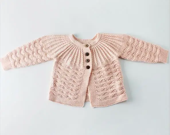 83007 Pink Coat Модная одежда для маленьких девочек; детский вязаный кардиган; Верхняя одежда с круглым вырезом для малышей; свитера; одежда для малышей; куртка принцессы для девочек - Цвет: 83007 Pink Coat