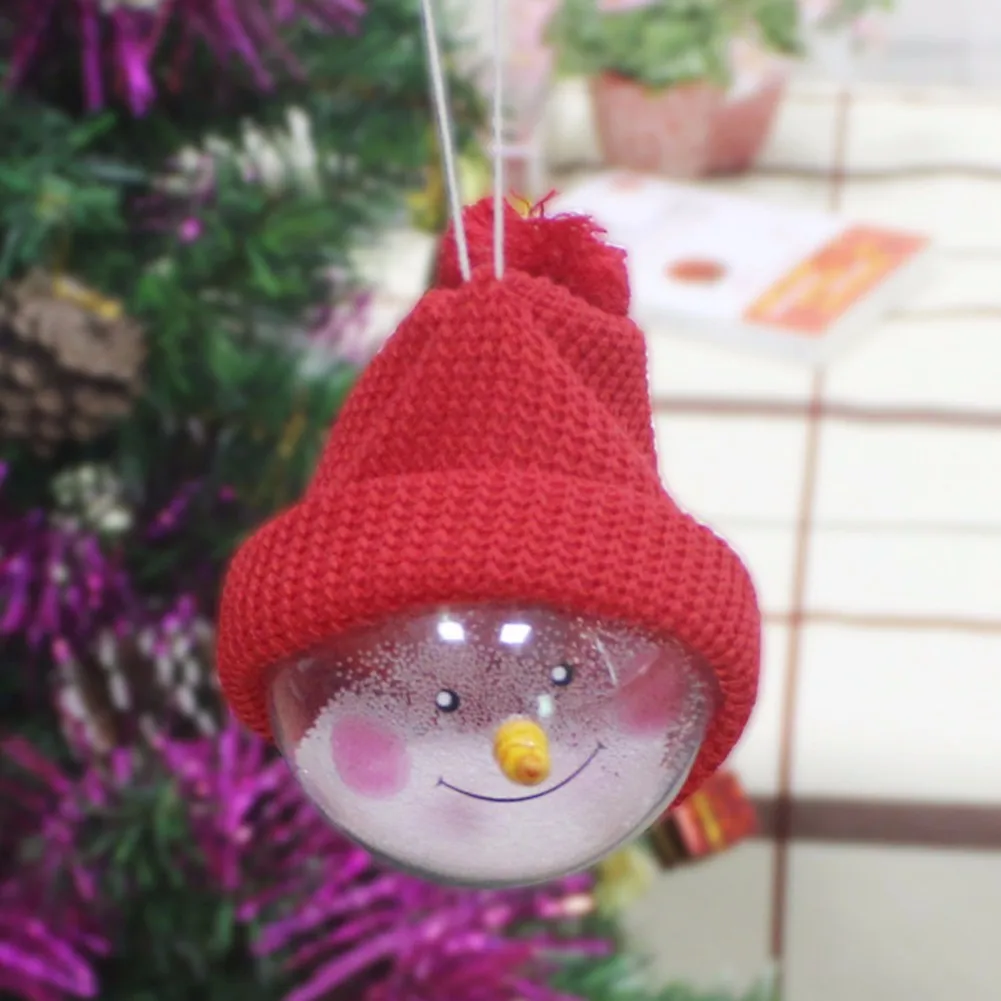 1Pc Transparent Plastic Christmas Snowman Ball Pendants Hanging Baubles Tree Ornaments Home Decoration 3 Colors|decorative decorative|decorative home