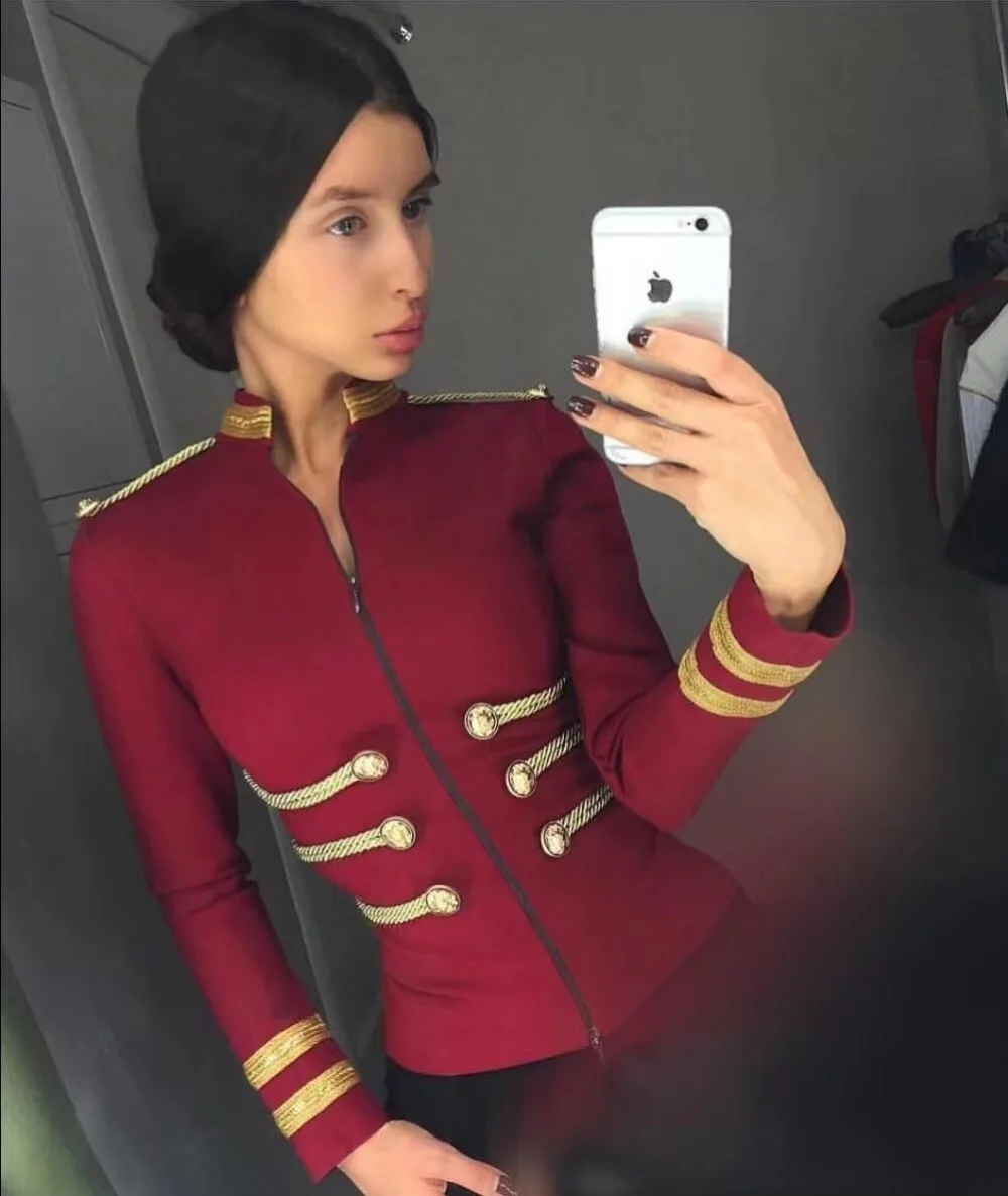 Женский пикантный жакет на пуговицах бордовый черный бандажный из