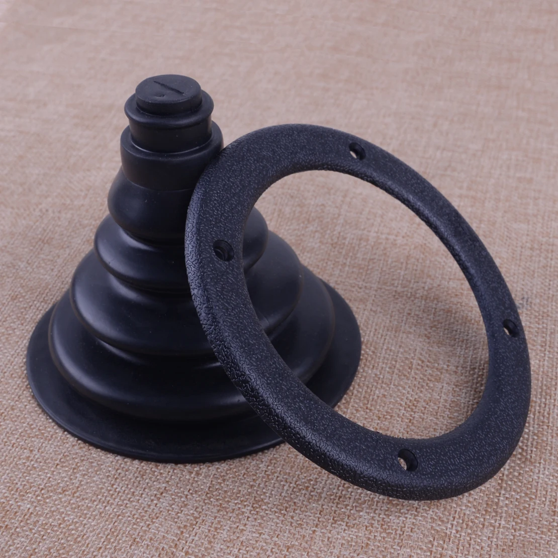 

CITALL Black Rubber Plastic Steering Shift Cable Boot Rubber Protective Bellows Dia. 120mm for Cars Boat Yacht Ship