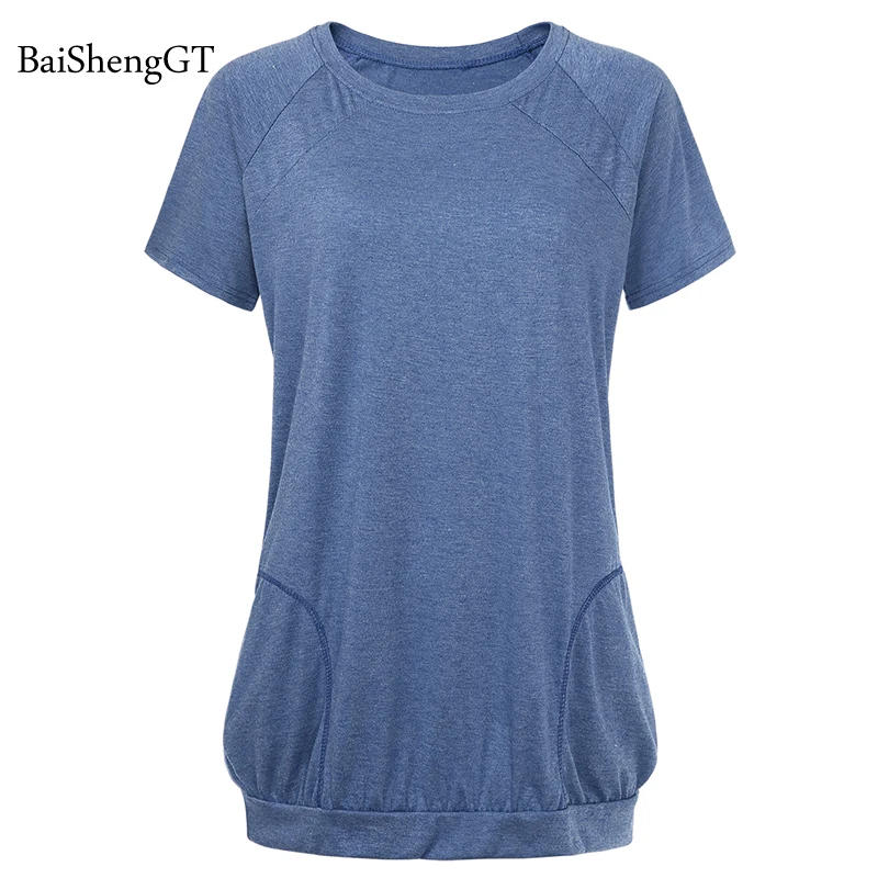 Летние Для женщин футболка Топы Повседневное круглым вырезом короткий рукав
