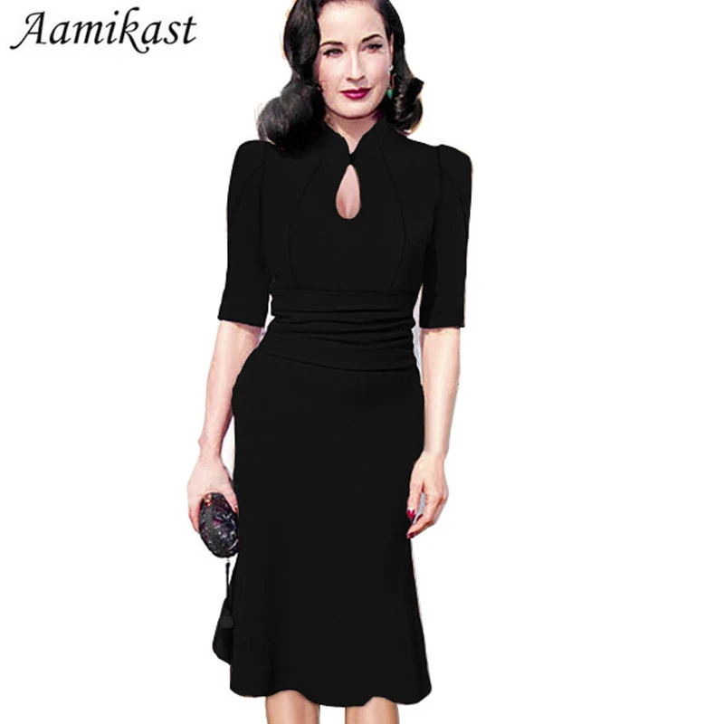 Фиолетовые женские платья средней длины с V-образным вырезом вечерние модные