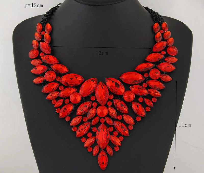 Женское колье с подвеской Kymyad Винтажное в стиле бохо синего и красного цвета