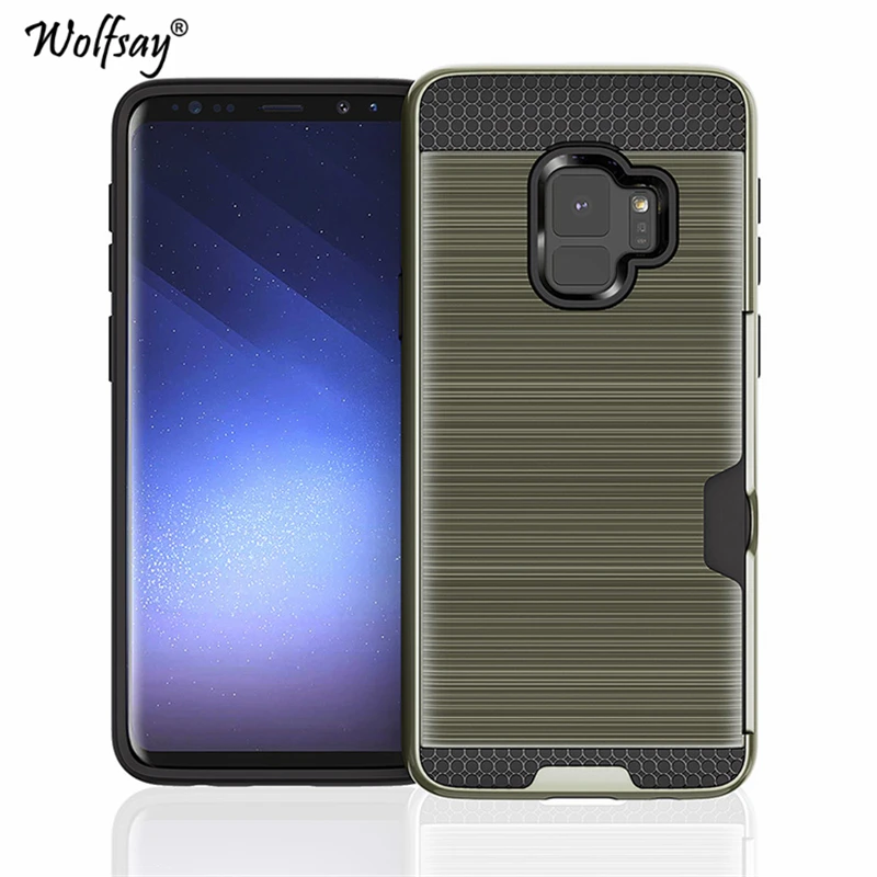 Чехол для кредитных карт Wolfsay чехол Samsung Galaxy S9 гибридный защитный телефона сумка |