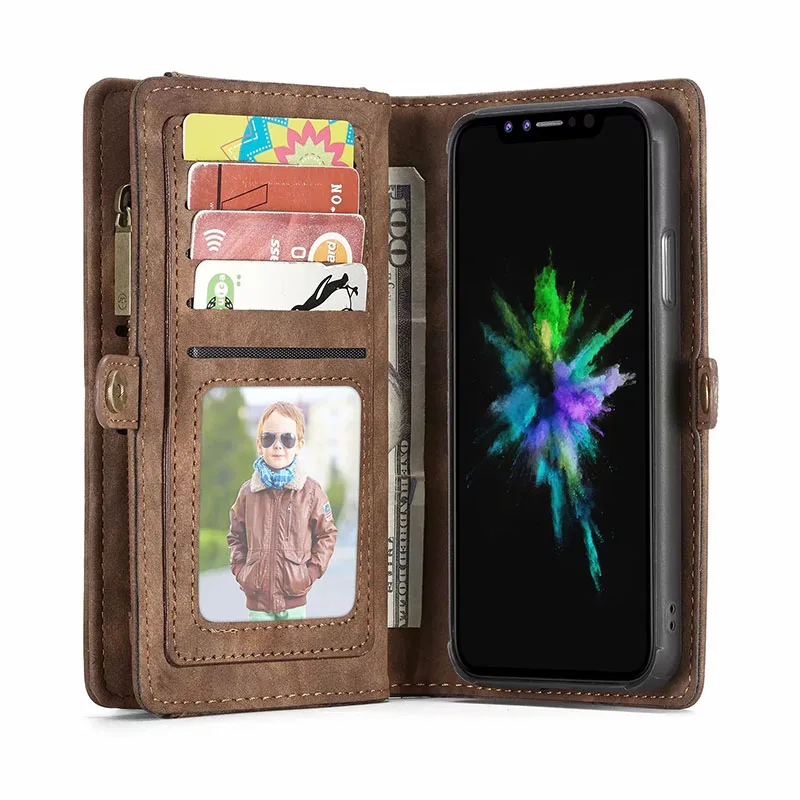 Кожаный чехол для iPhone XS MAX бумажник книжка XR сумка слот карт держатель роскошный