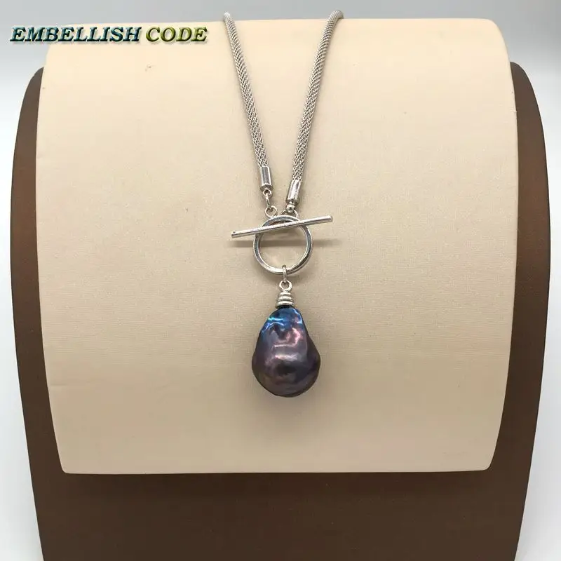 Новый черный синий несколько коричневых цветов жемчужное ожерелье в стиле