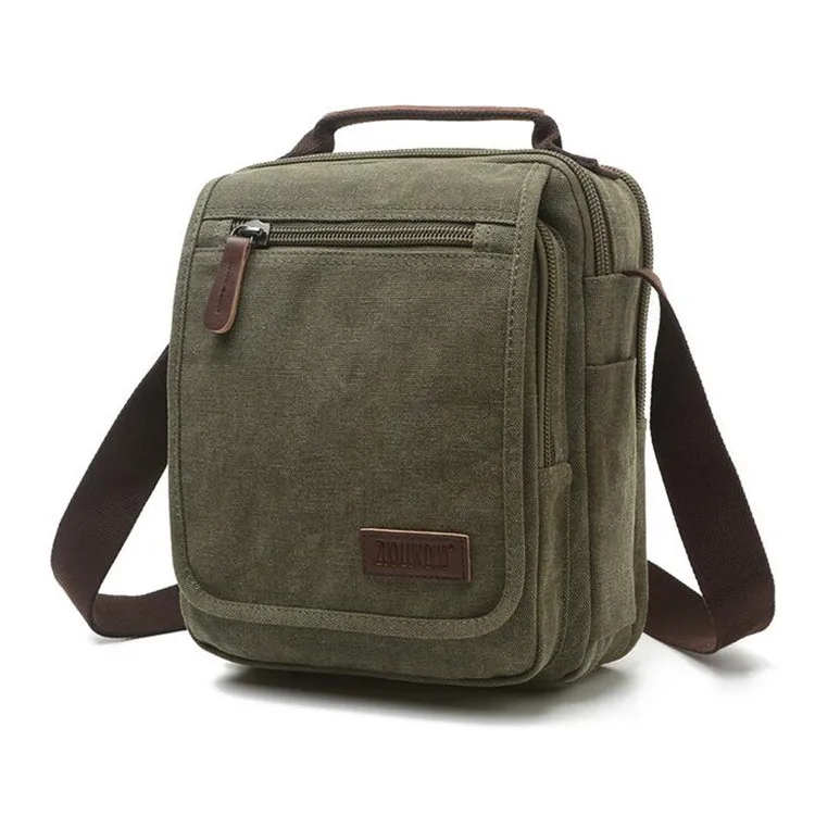 Сумка кросс боди Мужская холщовая Модный саквояж на плечо для отдыха мессенджер