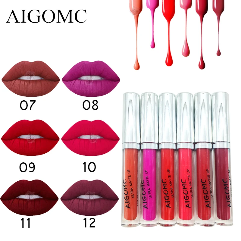 12 цветов Косметика не приклеивается сухой матовый блеск для губ кремовый