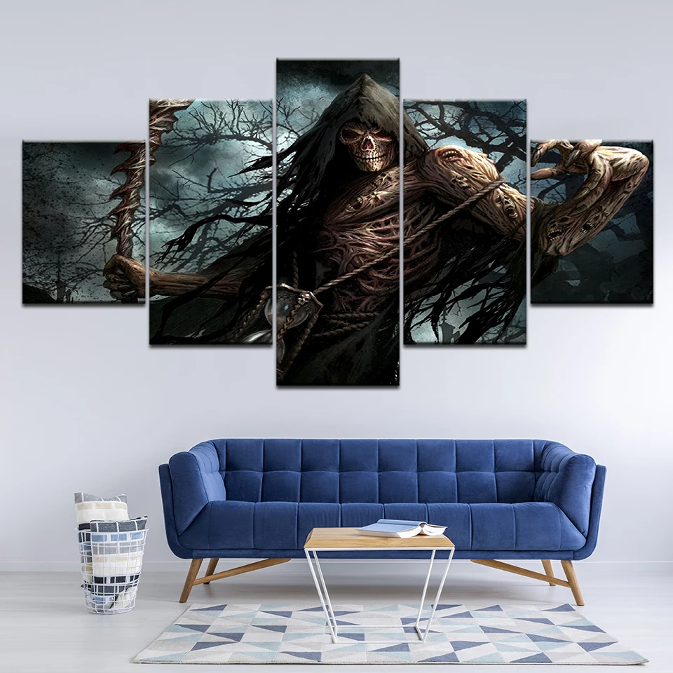 Картина на холсте Grim Reaper 5 шт. Настенная картина модульные обои плакат печать для
