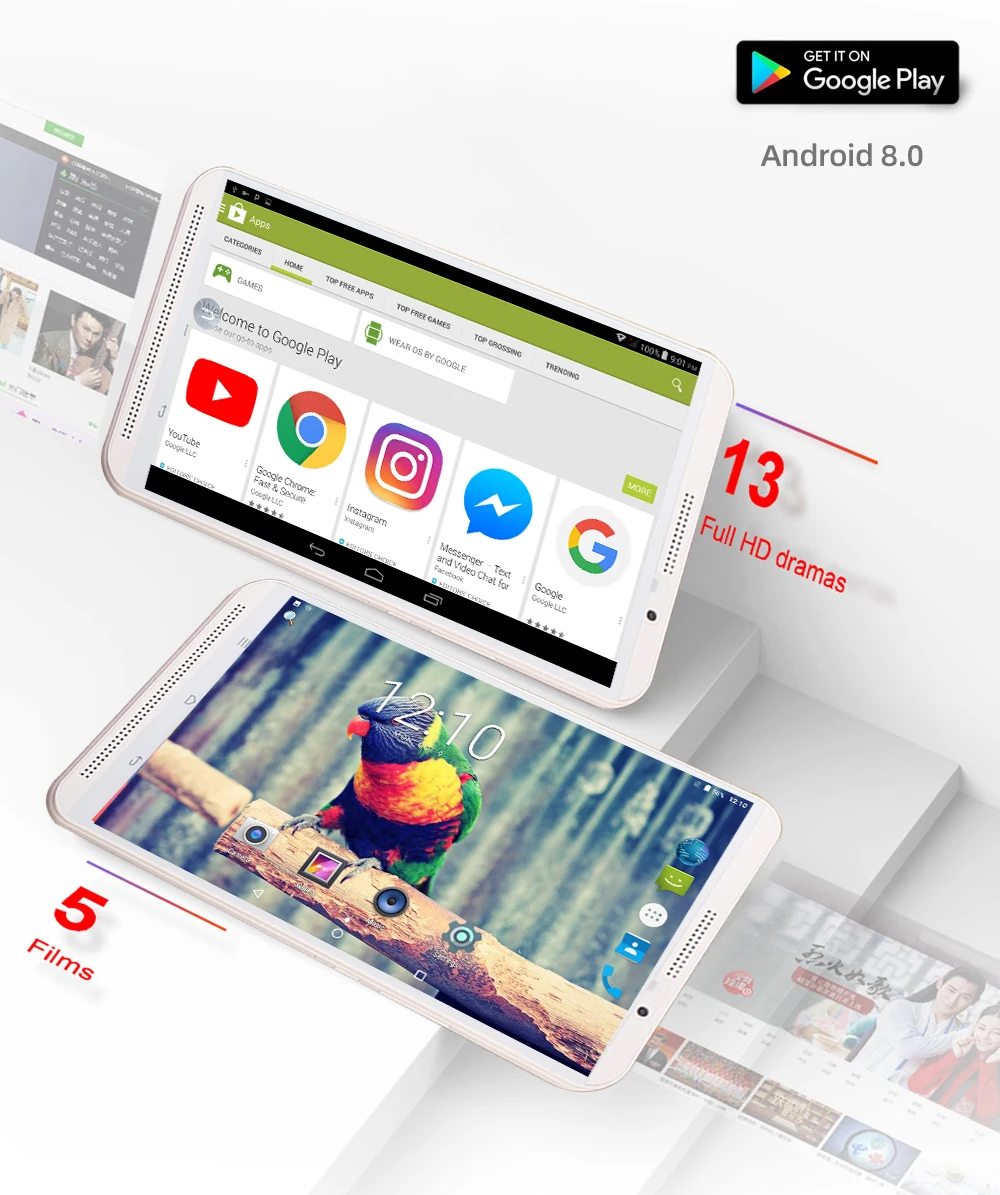 8 дюймов планшетный ПК Octa Core 6 ГБ оперативной памяти, 64 Гб встроенной памяти, Android 8,0 Wi-Fi, Bluetooth, Dual SIM карты 3G 4G аппарат не привязан к оператору сотовой связи планшеты+ подарки