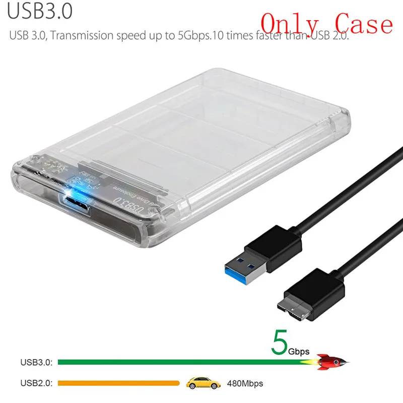 Прозрачный жесткий диск для win 2000/xp/7/8/10 или выше 2 5 дюйма SATA USB 3 0 внешний корпус