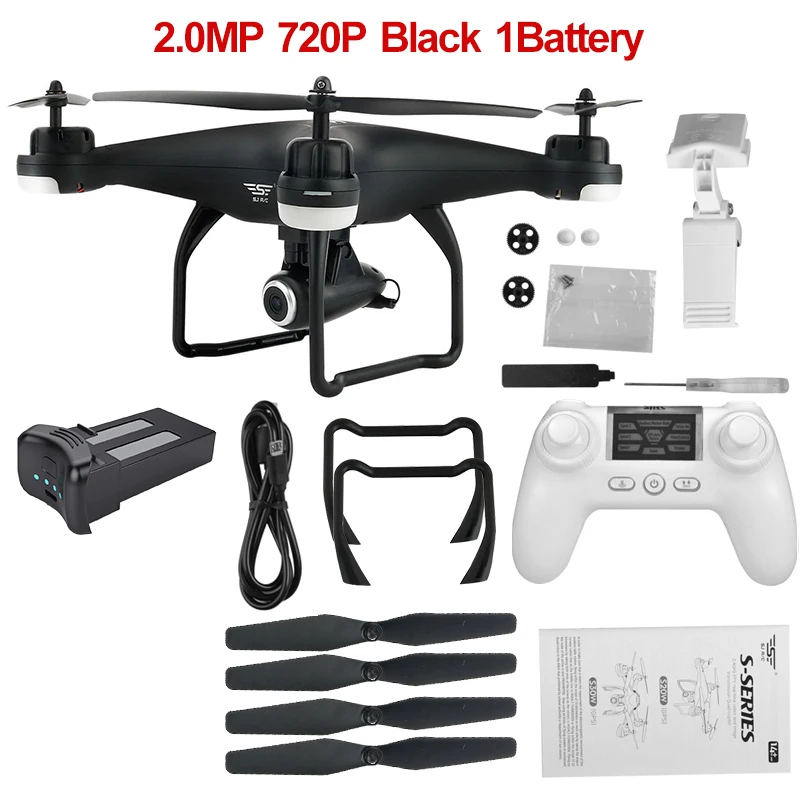 720P Black 1Battery S-SERIES S20W двойной gps динамический следить Wi-Fi FPV с 1080 P/720 P широкоугольная камера мульти батареи RC Дрон Квадрокоптер VS X21 - Цвет: 720P Black 1Battery