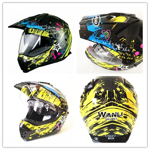 double visors Южная Корея двойные козырьки DOT moto RCYCLE шлемы moto ATV DIRT BIKE moto CROSS racing Шлем moto cicleta casco capacetes - Цвет: double visors