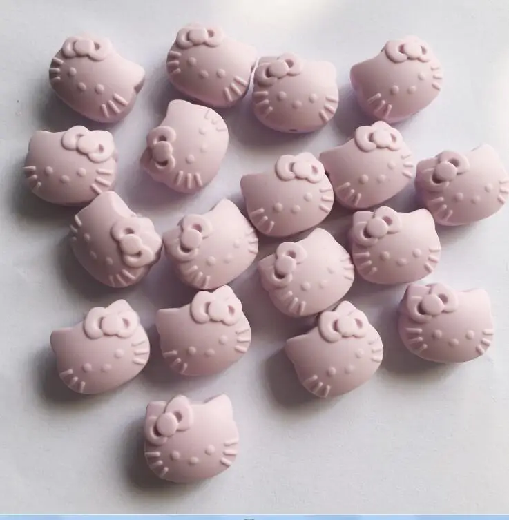 light purple 20 шт. мультфильм Hello Kitty Силиконовый бисер еда без бисфенола-а Силиконовые Прорезыватели для зубов детский Прорезыватель жевательный - Цвет: light purple