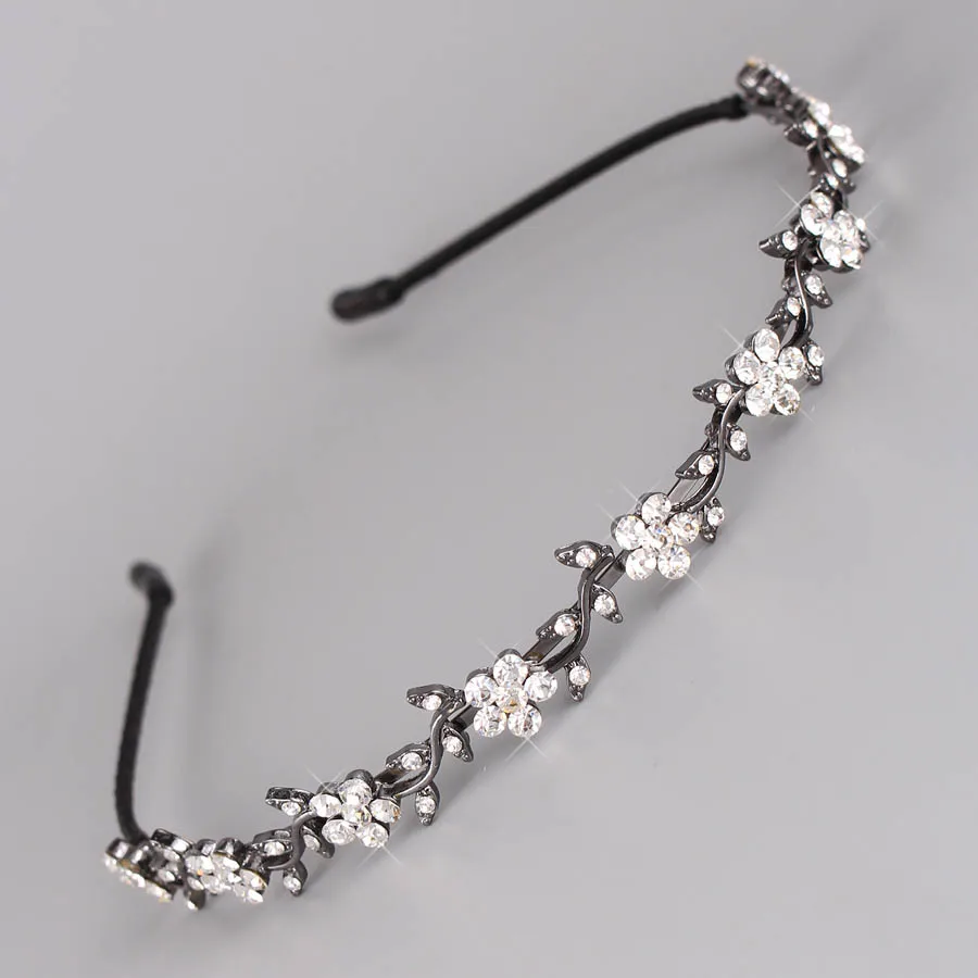 Haimeikang Изысканные Большой жемчуг Hairbands для женщин девочек аксессуары для волос Блестящий горный хрусталь обруч для волос резинки для волос - Цвет: L