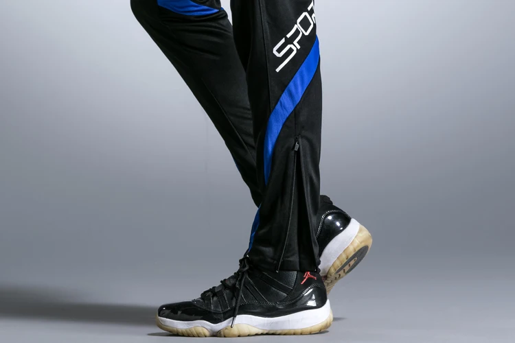 Мужские обтягивающие штаны для бега спортивные футбольные леггинсы на молнии