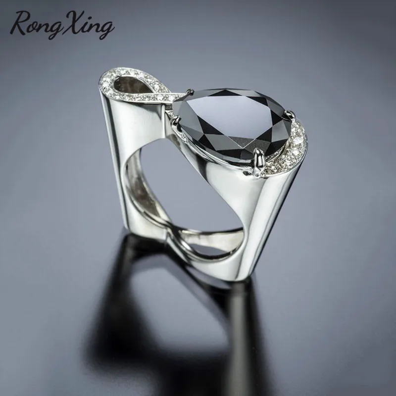 Женское кольцо с черным камнем | Украшения и аксессуары