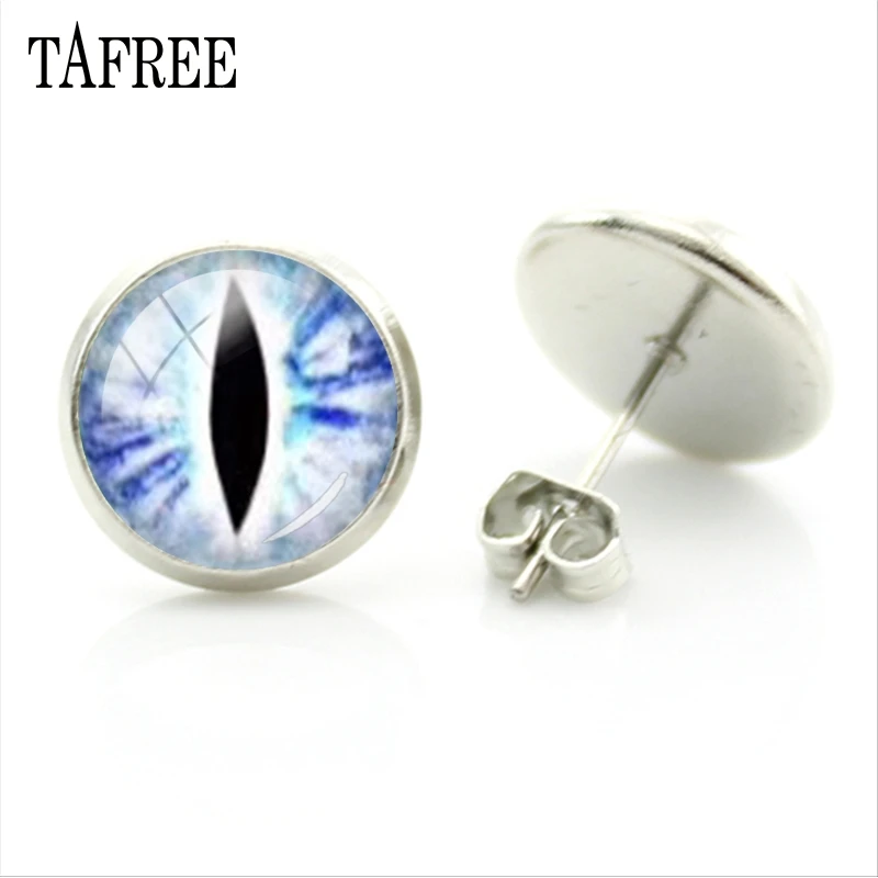 

TAFREE 2018 New Mystery Evil Eye Stud Earrings Fashion Style Glass Cabochon Jewelry & Accessories Women Decoration EY289