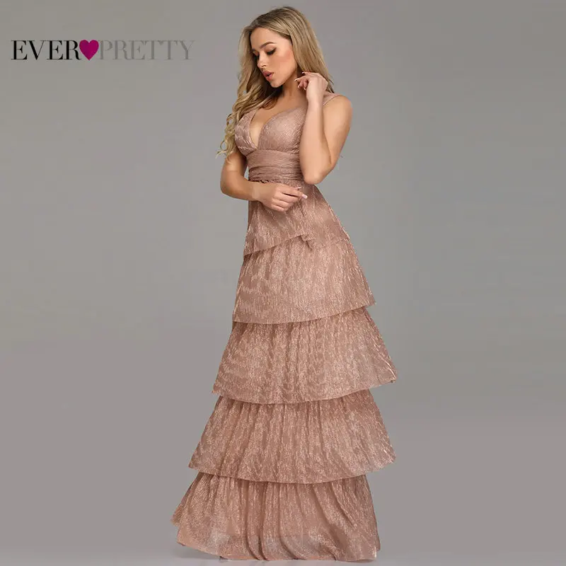Черное платье для выпускного вечера Ever Pretty EZ07766 сексуальное платье трапециевидной формы с v-образным вырезом и рюшами без рукавов румяного розового цвета, вечерние платья Robe De Soiree