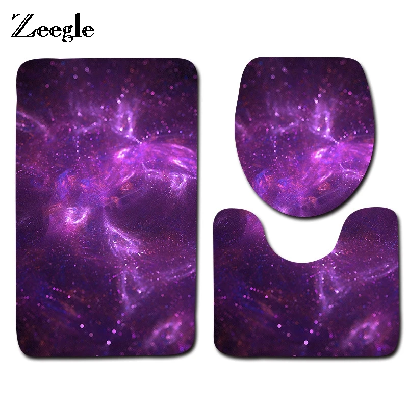 Коврик для ванной комнаты Zeegle Galaxy Space 3 шт./компл. коврик душевой туалета украшения