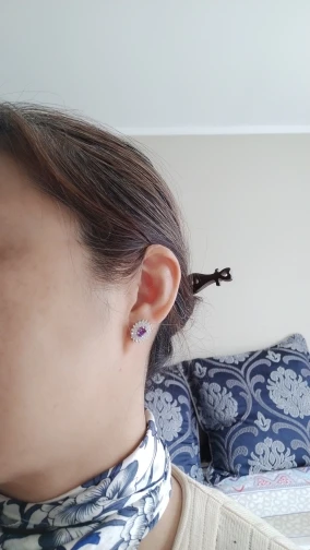 

Natural amethyst stud earrings 925 silver natural crystal earrings women Classic elegant round fashion fine Earrings jewelry