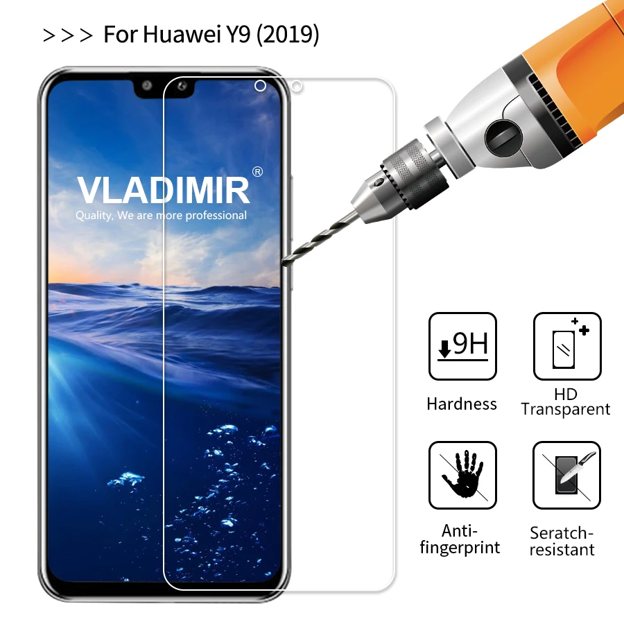 Владимир 2 предмета закаленное Стекло для huawei Y9 2019 защитная пленка 2.5D с уровнем