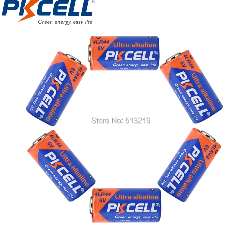Батарея PKCELL 6 в 4LR44 4A76 A544V 4034PX PX28A L1325 4AG13 щелочные батареи для автомобиля