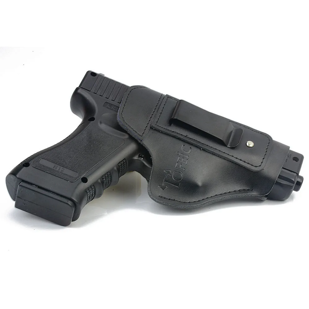Кожаный пистолет кобура IWB для Glock 17 19 22 23 32 33 / S & W M P Shield Spring XD XDS черный|Кобуры| |