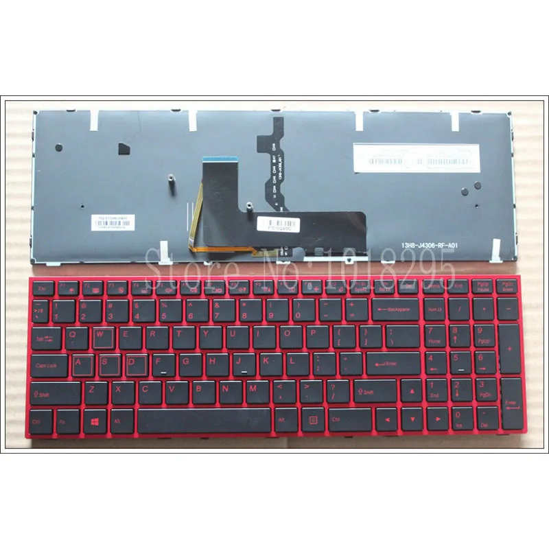 НОВЫЙ США клавиатура для ноутбука Clevo N150SC N151SC N155SC игровое Red Клавиатура