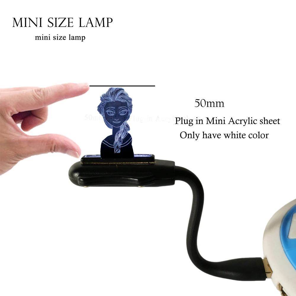 USBmini 1white color Фигурка 3D USB СВЕТОДИОДНЫЙ светильник Принцесса Эльза-Снежная королева многоцветная смена настроения визуальный RGB настольный ночник подарок длинные волосы красота девушка - Испускаемый цвет: USBmini 1white color