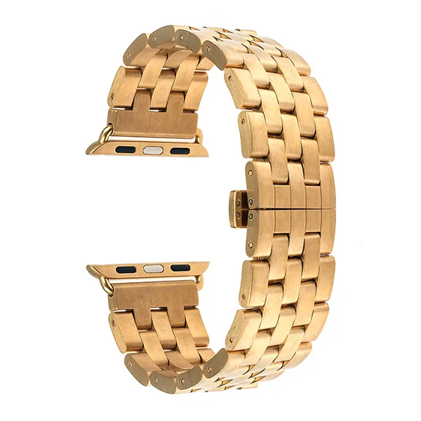 Ремешок из нержавеющей стали для iWatch Apple Watch, 38 мм, 42 мм, 40 мм, 44 мм, серия 4, 3, 2, 1, ремешок на запястье, сменный Браслет - Цвет ремешка: Gold