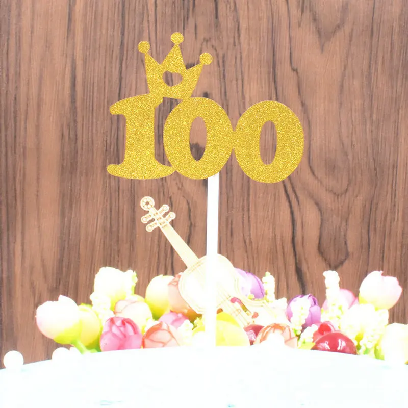 1 шт. Милая блестящая золотая корона топпер для торта на один год украшение день