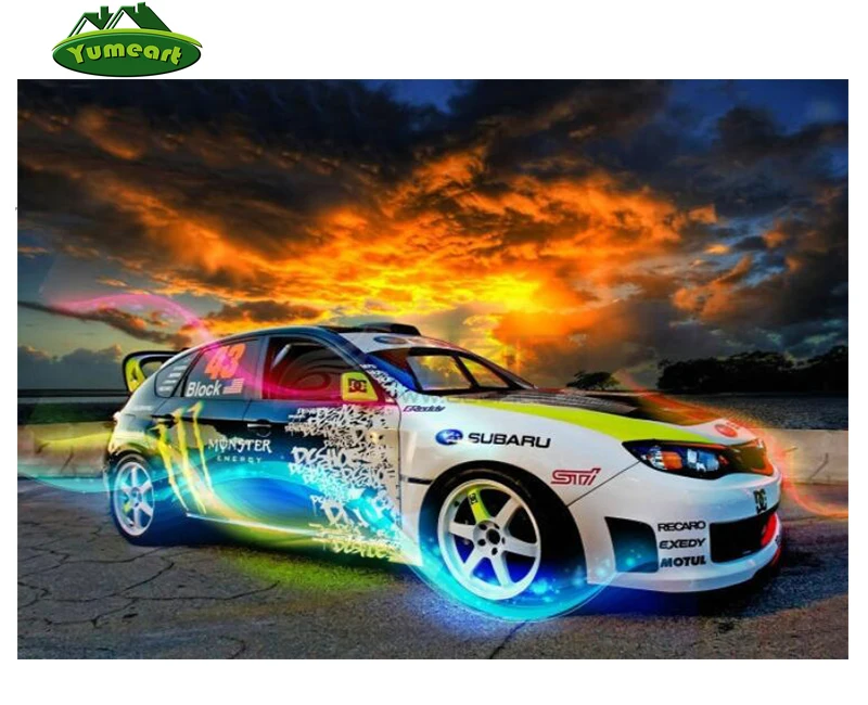 YUMEART 5D алмазная живопись узор автомобиля полностью круглая вышивка крестиком