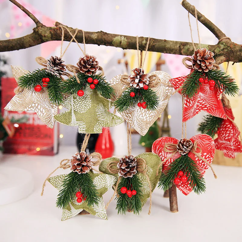 3 шт./компл. Рождество шишка Ткань Подвеска Рождественская елка окна отеля