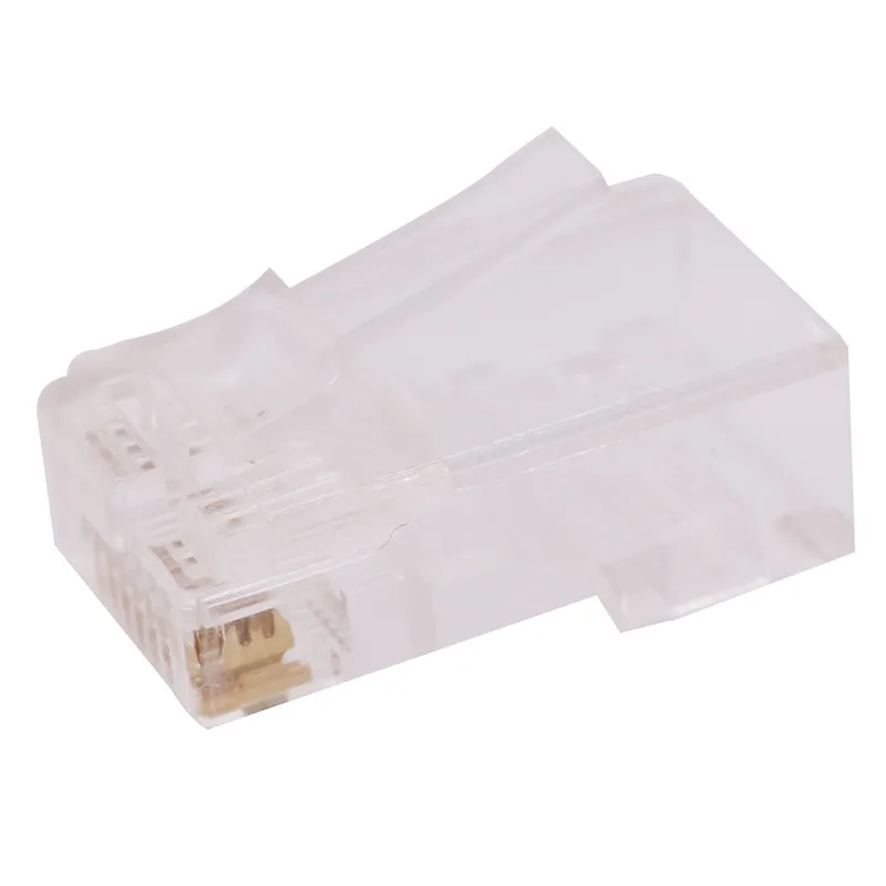 1000 шт. кристальная головка RJ45 восемь ядер 8P8C кабельный терминал прозрачный модульный разъем позолоченный сетевой разъем