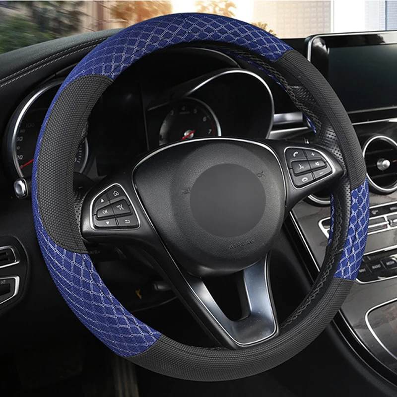 HuiER авто чехол рулевого колеса автомобиля Volant дышащая ткань 5 цветов Оплетка на