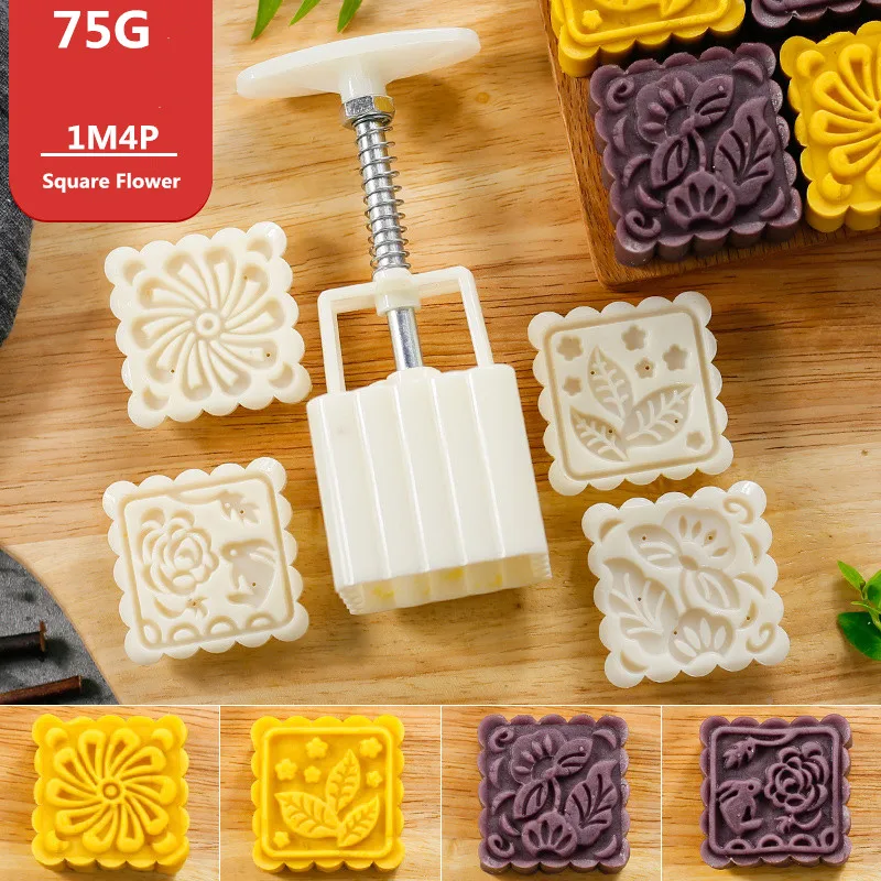 50 г 63 г 75 г 100 г цветы Mooncake плесень Набор DIY Mooncake инструменты Пластиковые Кондитерские плунжеры Ручной пресс форма для лунного пряника инструмент для выпечки