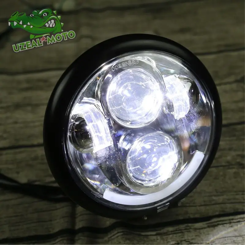 

Halley 883 Universal Vintage Motorcycle Headlamp Front Light Motorbike Long Distance lamp led headlight