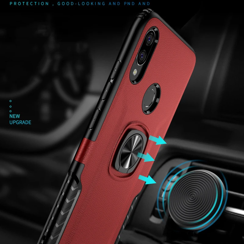 Металлическое кольцо с подставкой для автомобиля силиконовый чехол Redmi Note 8 Pro 8A 7 6