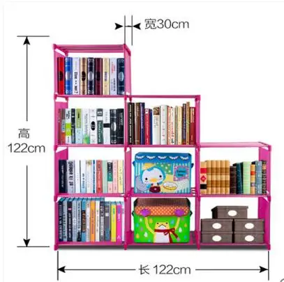 Simple bookcase bookshelf fall to the ground student's dormitory. Creative multilayer shelf on desk. Receive free combin | Дом и сад