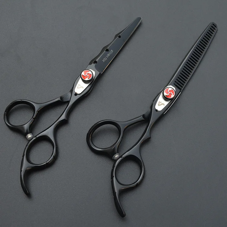 Silver fox 6 ножницы парикмахера ножницами волосы плоский срез режущих зубьев тонких