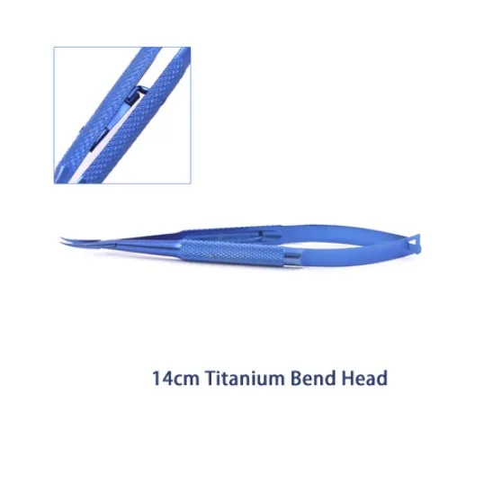 14CM bend headT 12,5 см 14 см 16 см фиксатор Иглодержатель офтальмологический инструмент Иглодержатель косметический контактный зажим титановый Пинцет хирургические инструменты - Цвет: 14CM bend headT